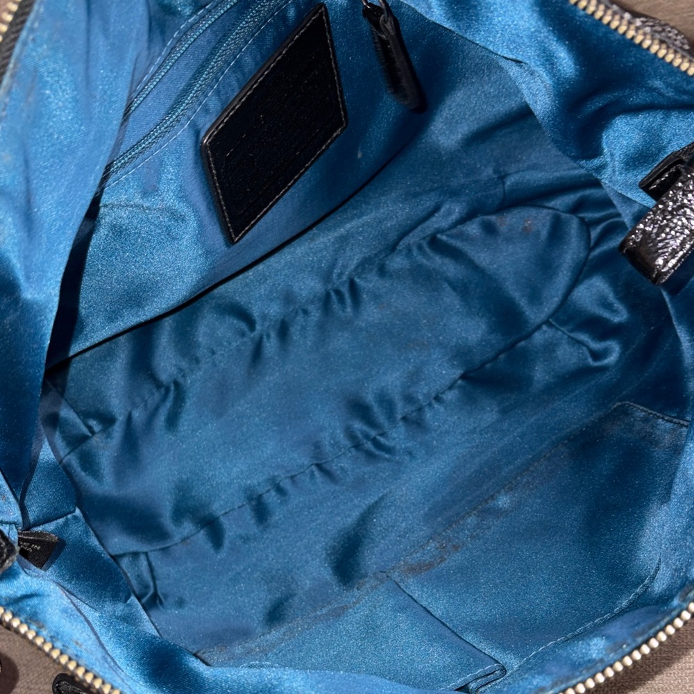 Coach Black Signature Dome Satchel with Patent Trim - Picture 10 of 12